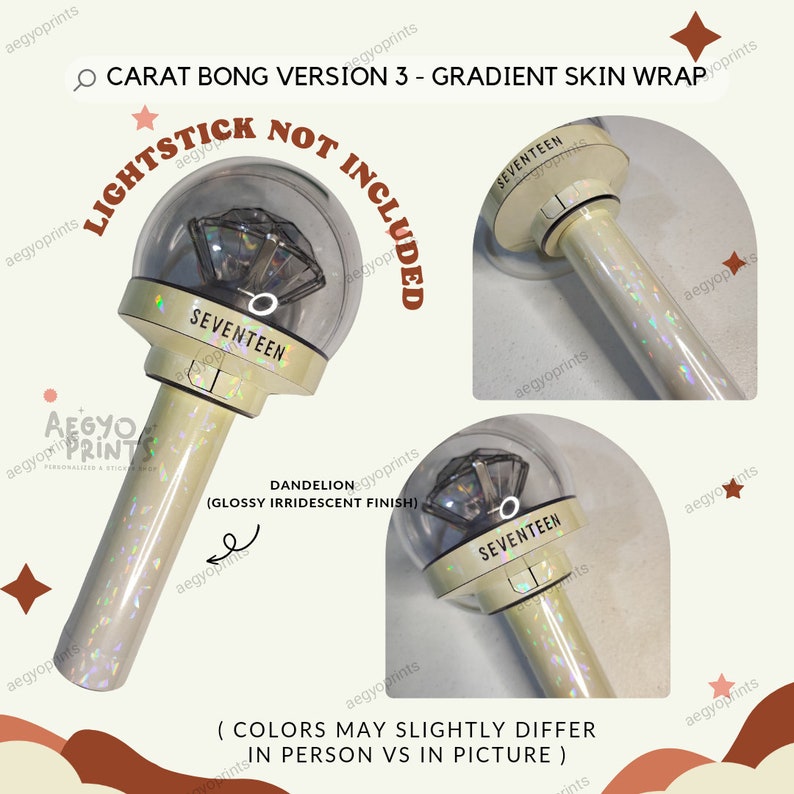 Carat Bong V3 Gradient Skin Wrap For Seventeen Lightstick CBV3 image 4