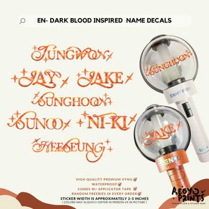 ENHYPEN Dark Blood Inspired Name Lightstick Decal |Fan-made by Aegyoprints