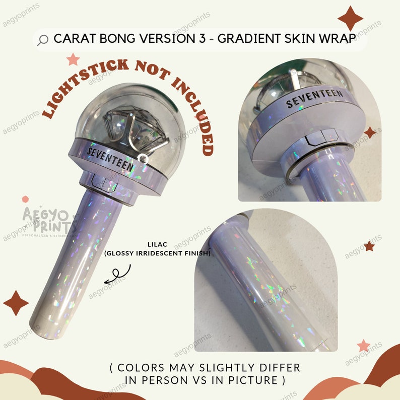 Carat Bong V3 Gradient Skin Wrap For Seventeen Lightstick CBV3 image 5