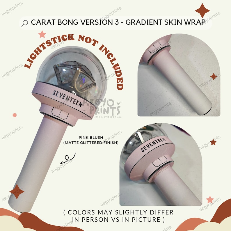 Carat Bong V3 Gradient Skin Wrap For Seventeen Lightstick CBV3 image 8