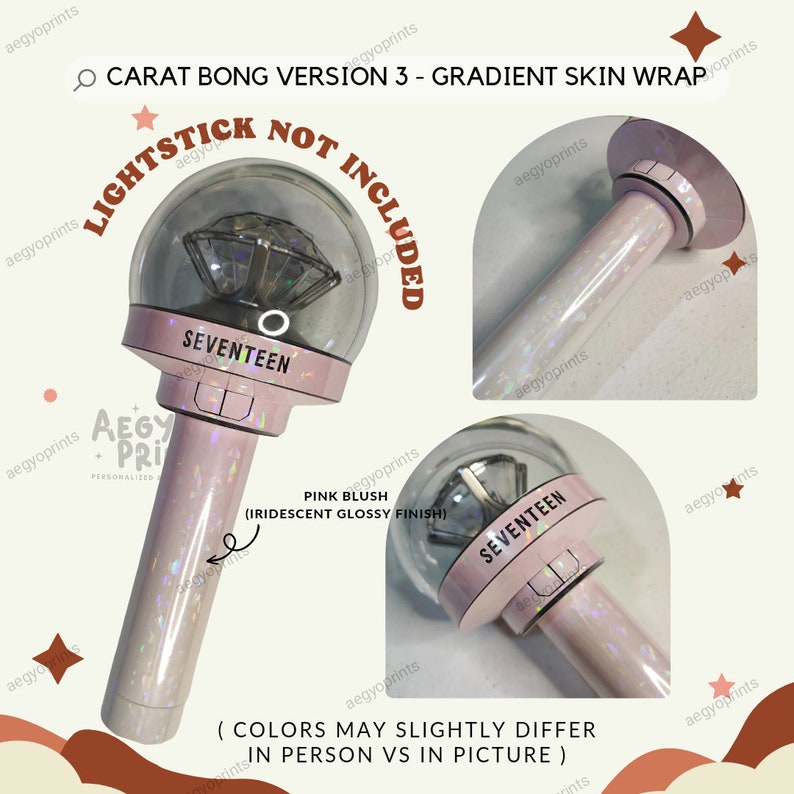 Carat Bong V3 Gradient Skin Wrap For Seventeen Lightstick CBV3 image 3