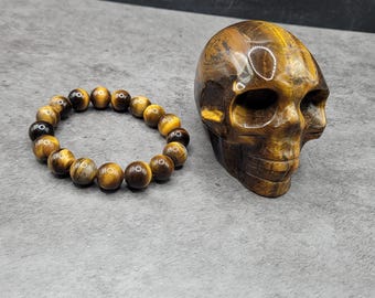 Tigers eye skull and bracelet