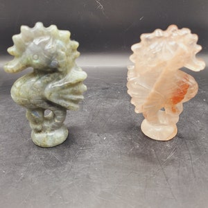 Crystal seahorse carving