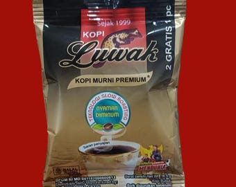 Koffie Luwak Premium Low Acid Instant Indonesia Coffee Variant Kopi Murni @6.5gr/pcs