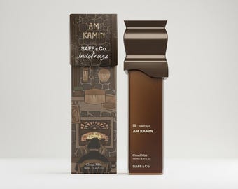 SAFF & Co. AM KAMIN Bruma Perfumada / 160 ml / Aroma Especiado a Cuero Amaderado / Bruma Oriental Unisex / Pimienta de Sichuan, Vetiver, Bálsamo