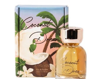 Perfume Mykonos Coconut Dreams 50 ml / Eau de Parfum / Aroma tropical playero / Fragancia cremosa de coco / Aroma de vacaciones de verano / Idea de regalo