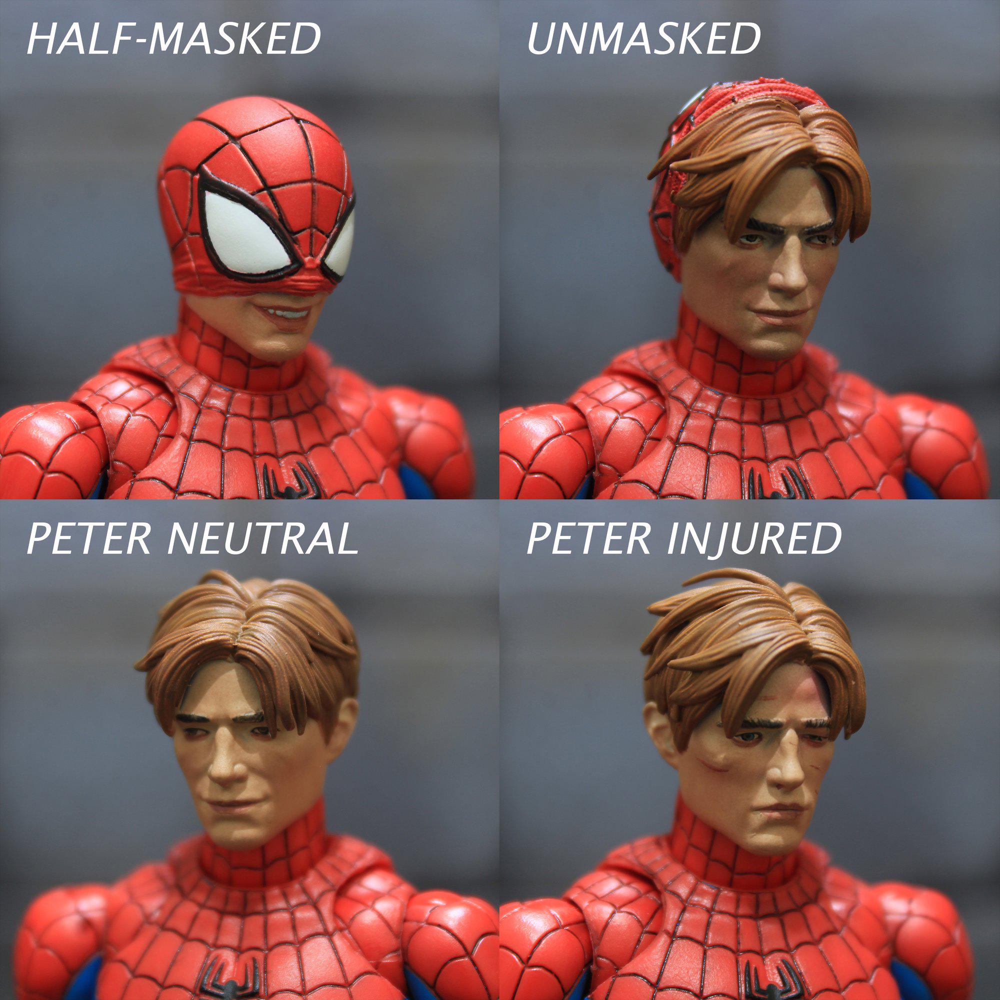 アメイジングスパイダーマン カスタムヘッド 1/12 サイズ 1/12 Custom Spidey Ultimate Unmasked Halfmasked Head Sculpt