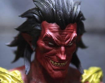 Escultura de cabeza de diablo de Mephisto Mischief personalizada a escala 1/10