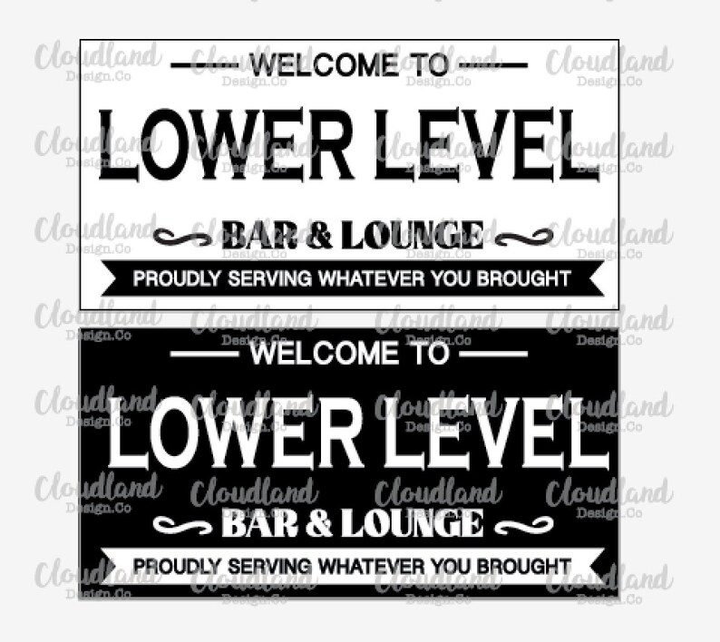 Lower Level Bar and Lounge Sign Svg Bar and Lounge Sign DIY Etsy