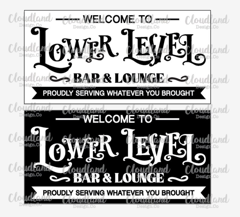 Lower Level Bar and Lounge Sign Svg Bar and Lounge Sign DIY Etsy