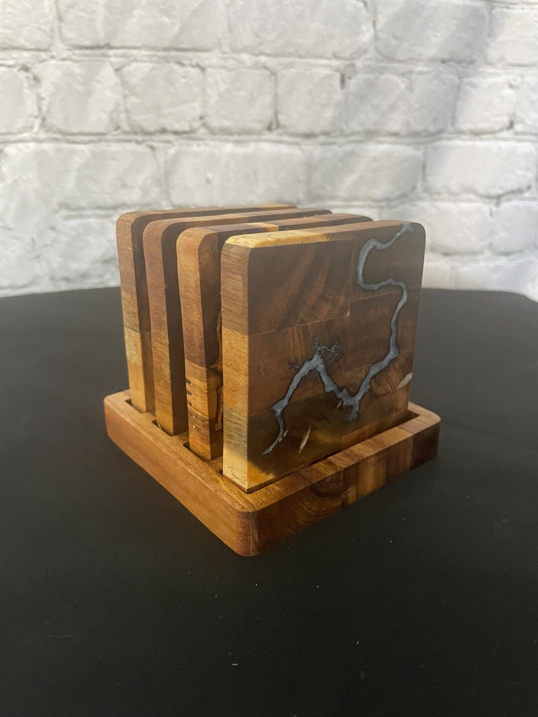 Endgrain Acacia Coaster Set Etsy