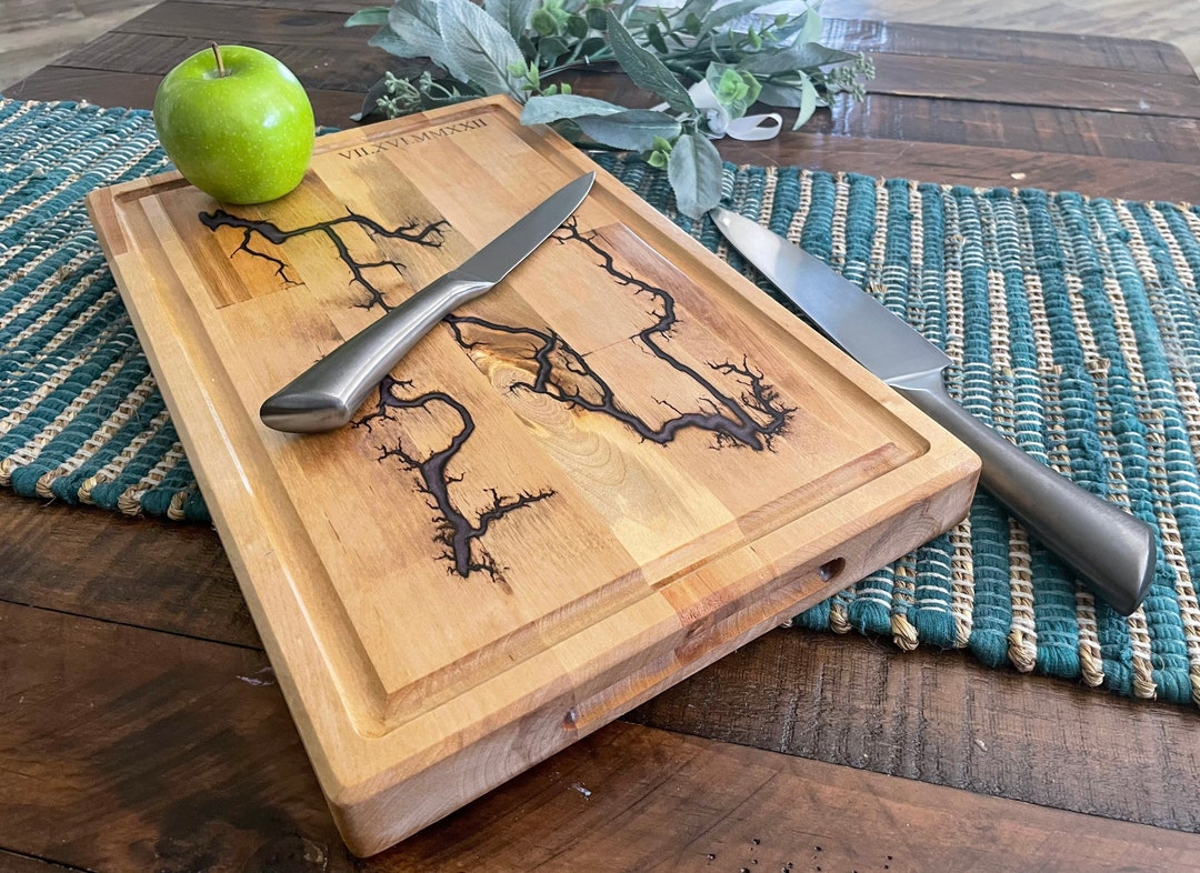 One of a Kind Cutting Board Serving Tray With Option Fractal Etsy