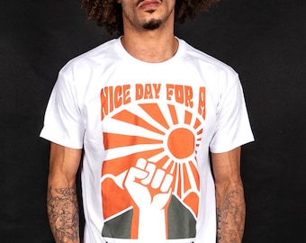 Nice Day For A Revolution Political Grpahic T-Shirt | ALLRIOT Anti Establishment Progressive Activist Protest Tshirts and Clothing