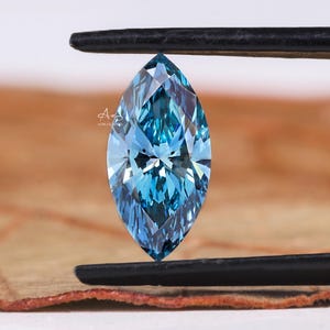 Marquise Cut Lab Grown Diamond: 0.25-5.0 CT Vivid Blue Diamond