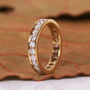 Channel Set Round Diamond Wedding Band,  Lab Grown Diamond Eternity Band, Gift For Her, Diamond Band, Gift For Her, Birthday Gift For Her