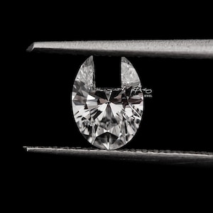 Diamante cultivado en laboratorio con forma de U, diamante cultivado en laboratorio con forma elegante para anillos, diamante con letras para joyería personalizada, diamante para regalo de aniversario