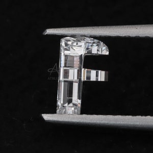 Diamante cultivado en laboratorio de talla F para anillo de compromiso, diamante suelto libre de conflictos para ella, diamante HPHT de forma F para collar solitario, regalo para ella