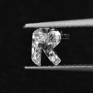 Diamante ecológico en forma de R, diamante de talla elegante para hacer joyas, diamante de 2 quilates para el amor, diamante cultivado en laboratorio para regalo de cumpleaños
