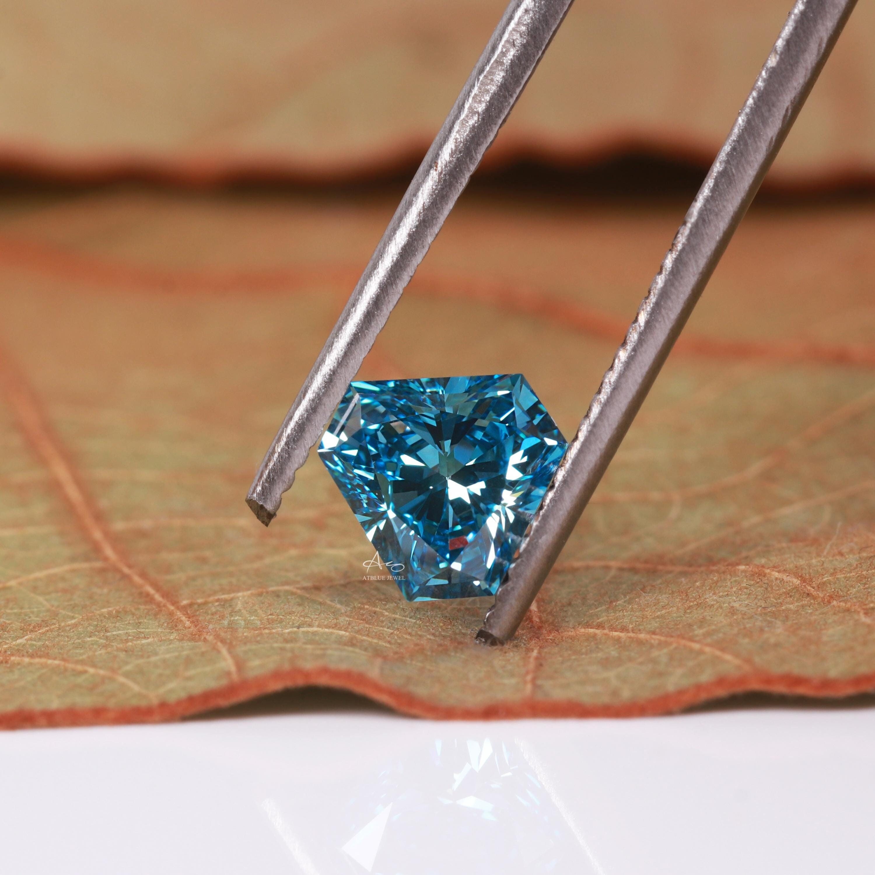 1.00CT Vivid Blue Calf Head Cut Lab Grown Diamond: Loose Stone - Etsy