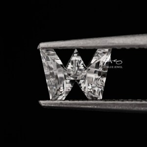 Diamante de laboratorio en forma de W para collar solitario, diamante CVD para regalo, pendientes en forma de W para regalo de aniversario, colgante solitario para regalo de cumpleaños