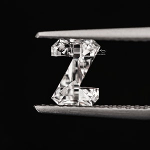 Diamante cultivado en laboratorio de corte Z para anillo con inicial, diamante con alfabeto para anillo de bodas, diamante de laboratorio suelto de 1 quilate, regalo de diamante ecológico para ella