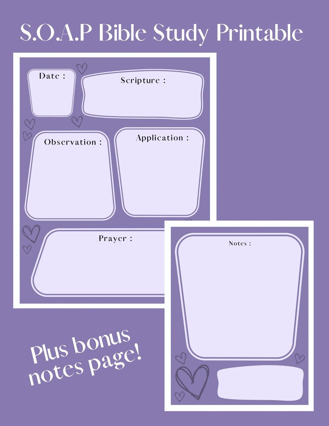 SOAP Bible Study Printable - Purple - Etsy