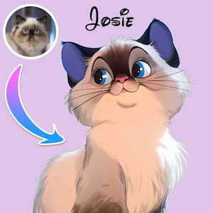 Custom Disney-Cartoon Pet Portrait | Personalized Portraits | Gifts for Birthday, Anniversary & More | Custom Pet Art | Digital and Prints