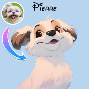 Custom Disney-Cartoon Pet Portrait | Personalized Portraits | Gifts for Birthday, Anniversary & More | Custom Pet Art | Digital and Prints