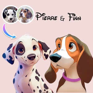 Custom Disney-Cartoon Pet Portrait | Personalized Portraits | Gifts for Birthday, Anniversary & More | Custom Pet Art | Digital and Prints