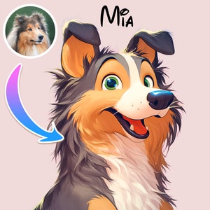 Custom Disney-Cartoon Pet Portrait | Personalized Portraits | Gifts for Birthday, Anniversary & More | Custom Pet Art | Digital and Prints