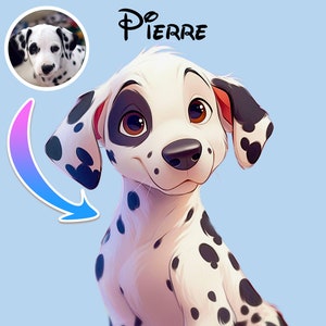 Personalisierte Disney-Karikatur Haustier Portrait | Personalisierte Porträts | Geschenke für Geburtstag, Jubiläum & mehr | Haustier Kunst | Digitales und Drucke