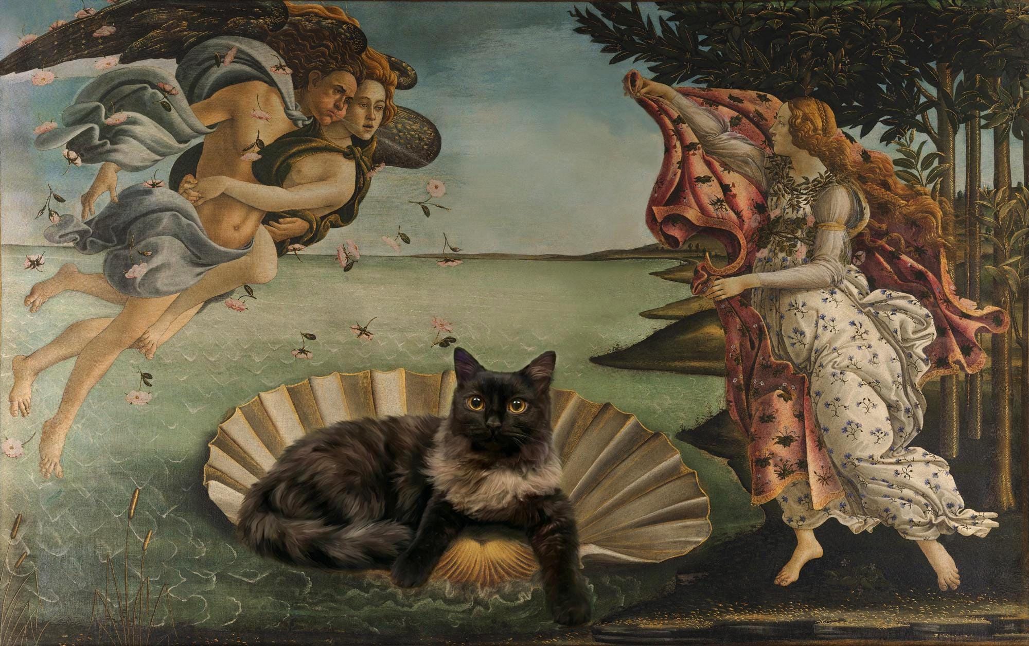 現代アート天野タケル サイン入COA付『Venus with cat』1205F Venus with Cat（Blue） | 天野タケル （アマノタケル） | 百貨店
