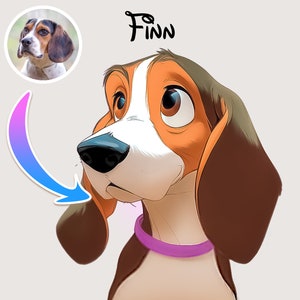 Custom Disney-Cartoon Pet Portrait | Personalized Portraits | Gifts for Birthday, Anniversary & More | Custom Pet Art | Digital and Prints
