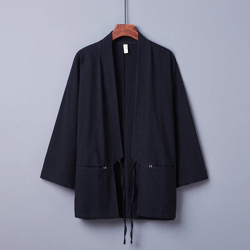 Kimono Hoary Japanese Men Clothing Aesthetic Robe Jacket Etsy