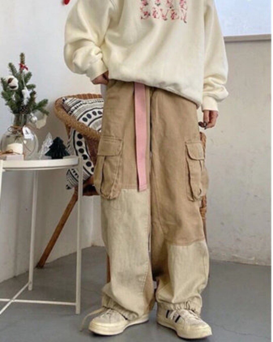 Baggy Black Cargo Pants for Men Khaki Cargo Trousers Male Etsy