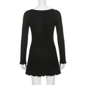 Y2K Mini Dress Aesthetic Long Sleeve Grunge Frill Clothing - Etsy