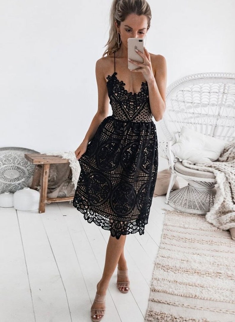 Robe D'été Noire Style Boho Chic Michelle By Comune - Taille L - Coton Mélangé, Longueur Genou