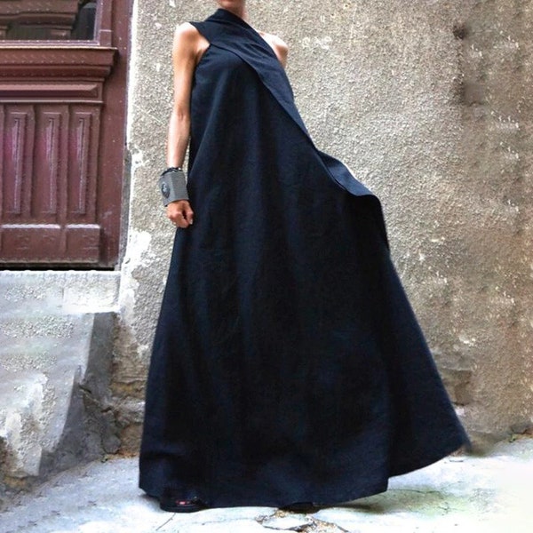 ONE SHOULDER SHORT KAFTAN LUXE BLACK main image 0