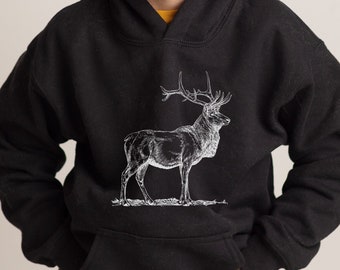 Sudadera con capucha de caza de alces para niños, sudadera con capucha al aire libre, sudadera con capucha para amantes de la naturaleza, regalos de caza para él, regalos de caza para ella, sudadera con capucha de animales, regalos para niños