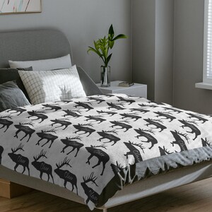 Personalized deer hunting Velveteen Microfiber Blanket gift for hunter custom name deer blanket outdoorsy gifts camping gear road trip gift