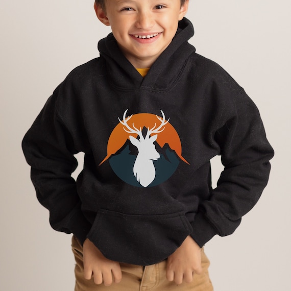Deer hoodie gift for kids hunting gifts nature lover clothes outdoorsy gifts for kids hiking hoodie camping gear for kids tee birthday gift
