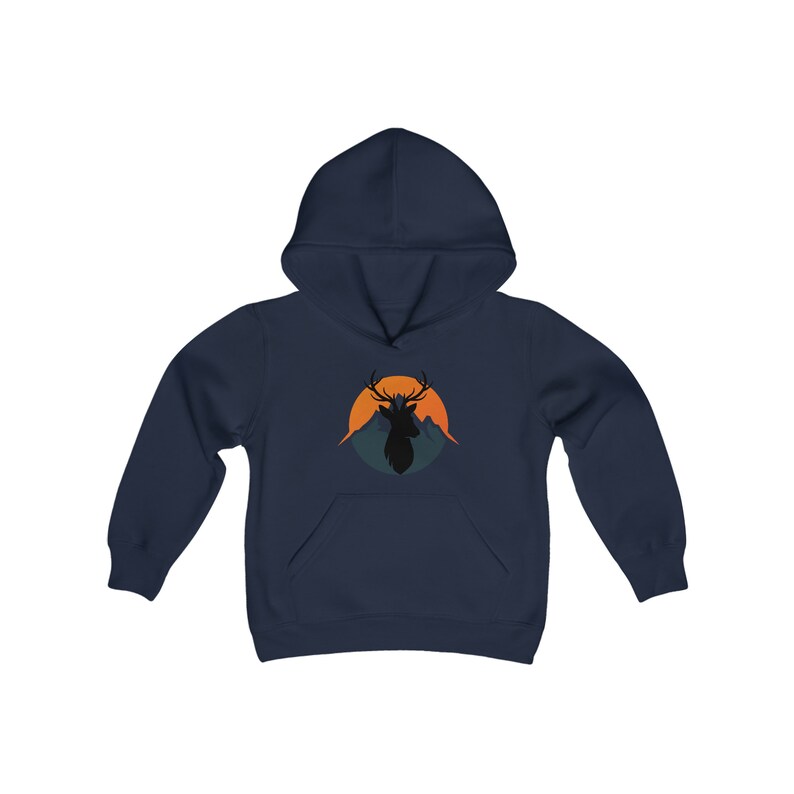 Regalo de sudadera con capucha de ciervo para niños, regalos de caza, ropa para amantes de la naturaleza, regalos para actividades al aire libre para niños, sudadera con capucha de senderismo, equipo de campamento para niños, camiseta, regalo de cumpleaños imagen 3
