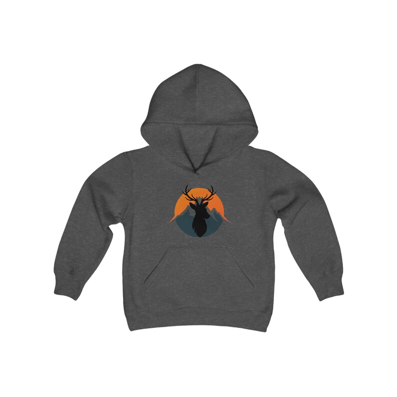 Regalo de sudadera con capucha de ciervo para niños, regalos de caza, ropa para amantes de la naturaleza, regalos para actividades al aire libre para niños, sudadera con capucha de senderismo, equipo de campamento para niños, camiseta, regalo de cumpleaños imagen 2