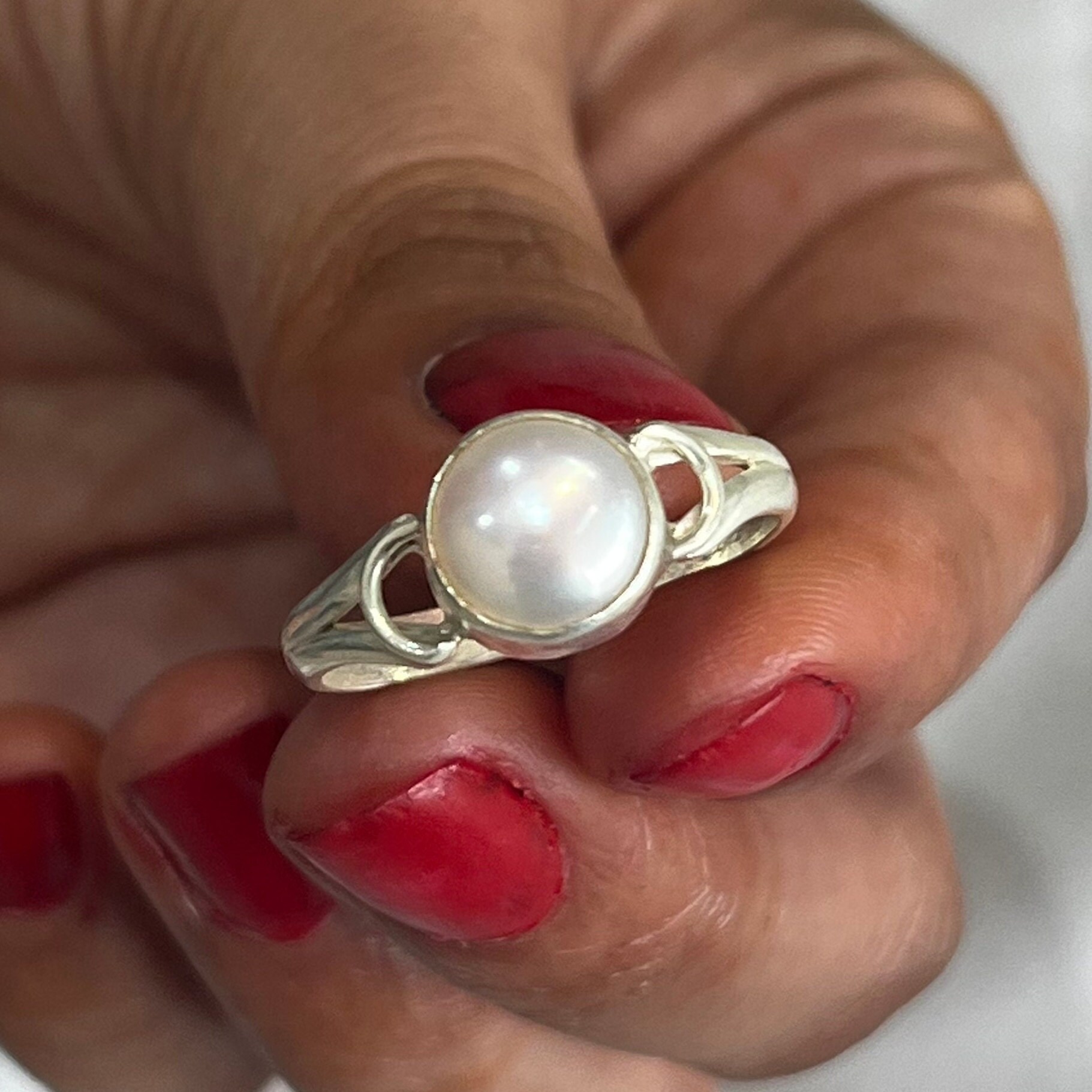 Natural Freshwater Pearl Ring, Sterling Silver Ring, White Pearl Ring,  Statement Ring, Boho Ring, Artisan Ring, Women Ring, Handmade Jewelry - Etsy