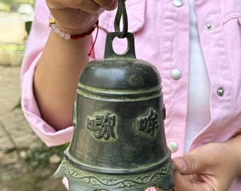 Nepal Vintage mini Buddha Bell Blessing,FengShui Wind Chime Bell,Home Garden Temple Hanging Decor Home FengShui Yoga decor Good Luck Gift