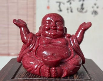 Handmade Maitreya Buddha sculpture Happy laughs Buddha Home Decor  Amulet