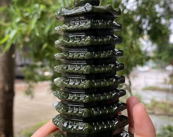 Natural Jade Tower,Energy Crystal Tower,Healing Crystals Home Decor Energy Balancing crystal ornaments christmas  jade stone crafts ASSSW119