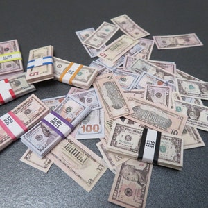 1:6 scale Miniature US Dollar Bill Doll size Money 11.5 inch Fashion Doll Money