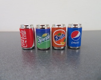 4 pcs Miniature Coke Can 1:6 scale Fashion doll size Coke Can Miniature Food Doll size