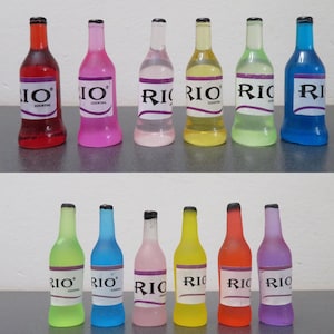 6 PCS Miniature Cocktail Drink Bottles 1:6 Scale Miniature Food Bar Fashion doll size
